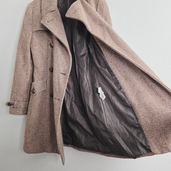 Zara Wool Brown Double-Breasted Peacoat - Picture 11 of 12